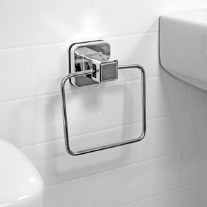 Showerdrape Pushloc Steel Suction Wall Mounted Towel Ring
