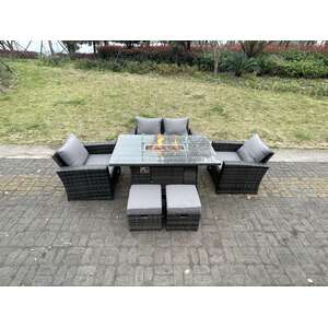 Rattan Outdoor Furniture Two Seater Love Sofa Sets Footstools 6 Seater