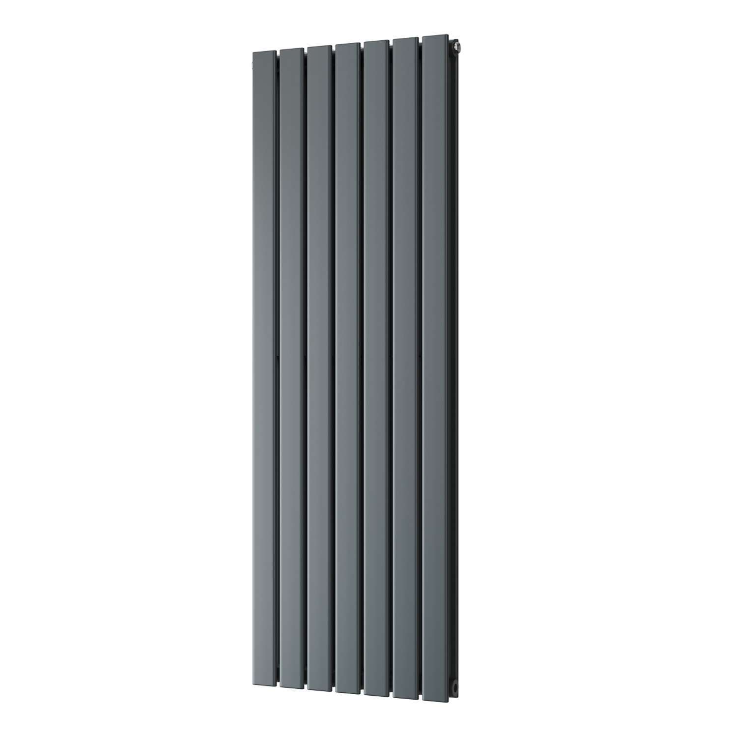 Uk Radiators Typhoon - Anthracite Designer Radiator Double Panel - Feet Included - Anthracite / 1400Mm / 476Mm