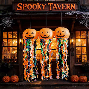 Halloween Pumpkin Paper Lantern Decorations