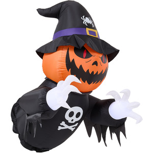 100cm Halloween Pumpkin Witch Inflatable with LED Lights