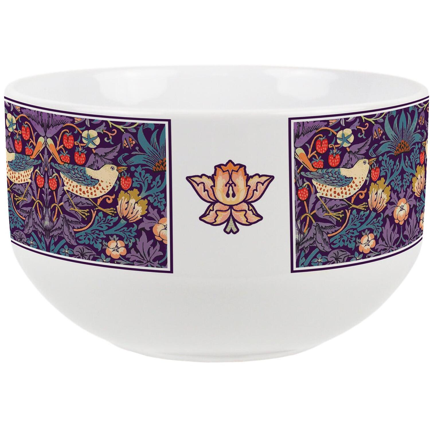 Image of Purple Strawberry Thief Ceramic Bowl -&hellip;