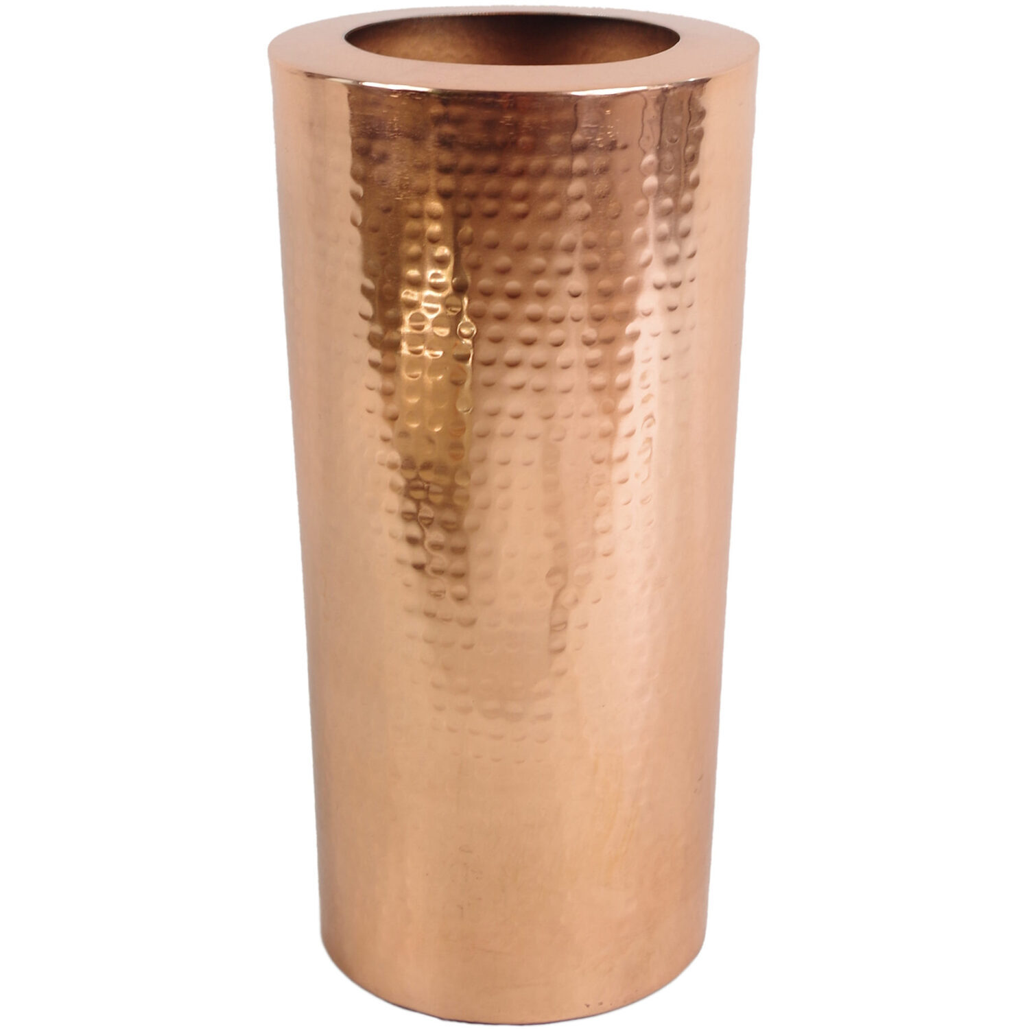 Leaf Metal Large High Hammered Vase - Copper - Bronze - Image 2