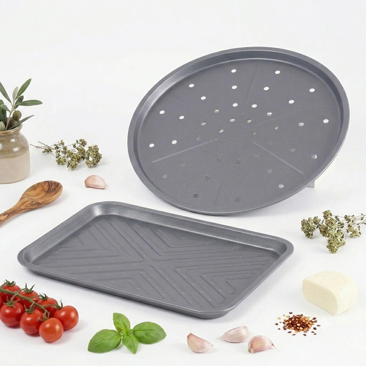 Image of 1 Set (1 X Pizza Tin&hellip;