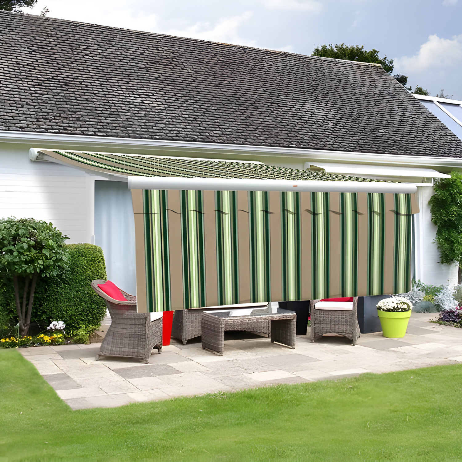 Image of Multi Stripe Valance with 1m Dropdown&hellip;