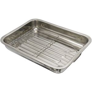 Stainless Steel Open Roasting Pan with Removable Rack