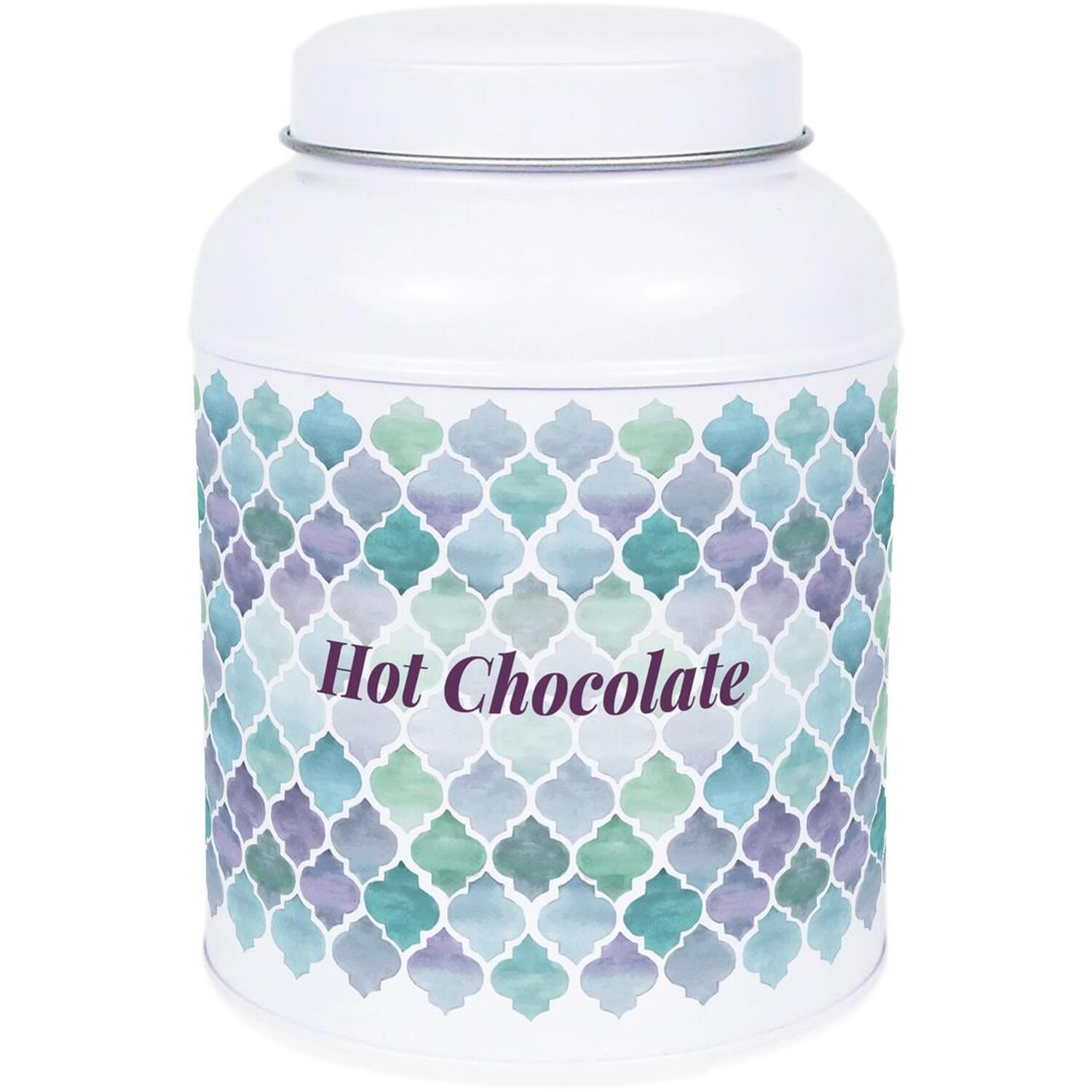 B&Q - Arabesque Tile Hot Chocolate CanisterSmall Domed Lid Kitchen Storage Tin - Image 2