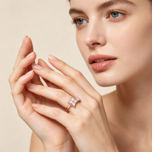 Four Leaf Clover Open Ring