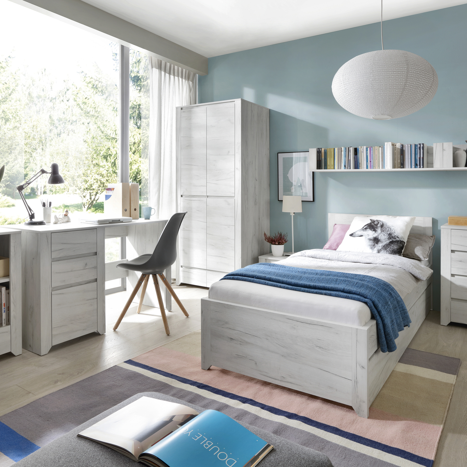 Rackhams White Angel 2 Door 2 Drawer Fitted Wardrobe In Craft Oak - Malemine - 1 - Image 4