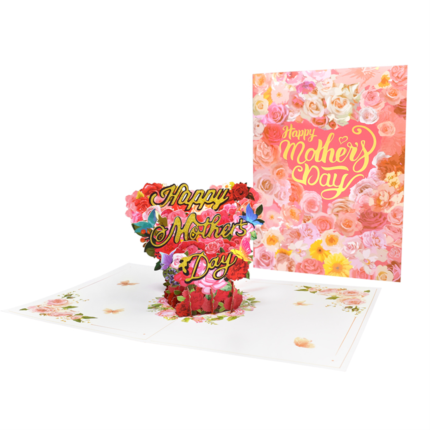  - Floral Heart Mothers Day 3D Pop-Up Greeting Card - Image 3
