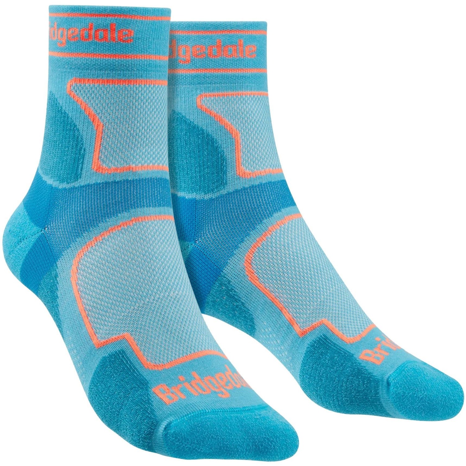 Bridgedale Women's Blue Trail Running Ultralight T2 Coolmax Sport 3/4 Crew Socks In | Size: 7-8 - Image 2
