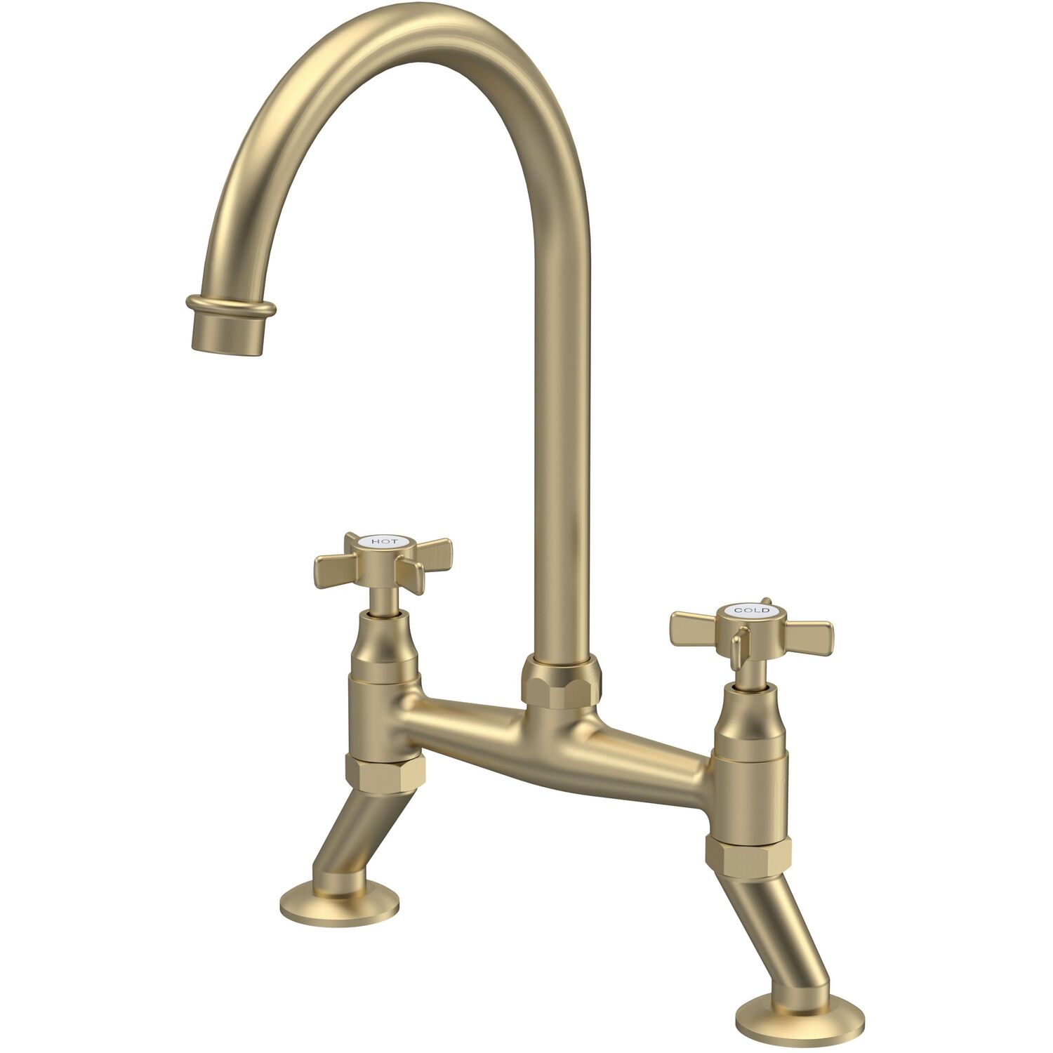 Balterley Traditional Bridge Mixer Kitchen Tap - Brushed Brass A - Brushed Brass