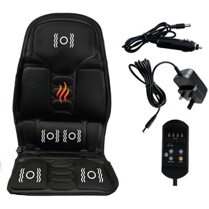 Heated Massage Seat Cushion 12V Car & Home 5 Motor Lumbar Back Heat Pad Electric