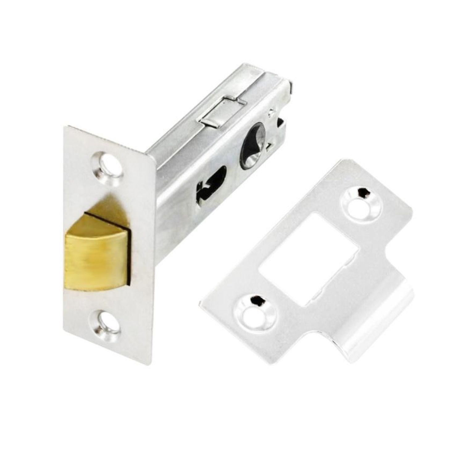 Securit Bolt Through Mortice Latch - Silver/Brass