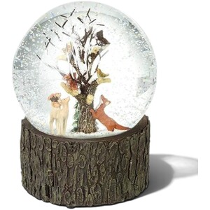 Woodland Animals Musical Snow Globe Christmas Decoration