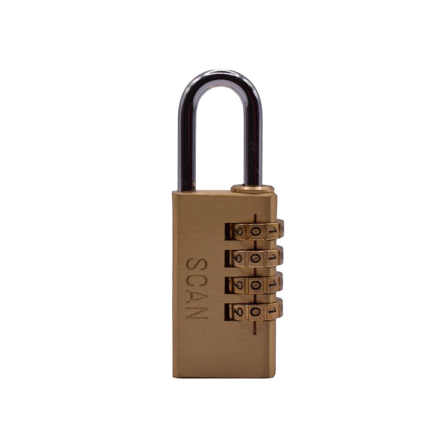 Scan Brass Combination Padlock D - Multi Colour