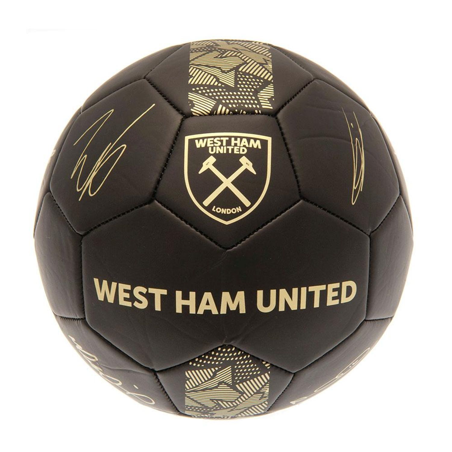 West Ham United Fc Signature Football A - Matt Black/Gold