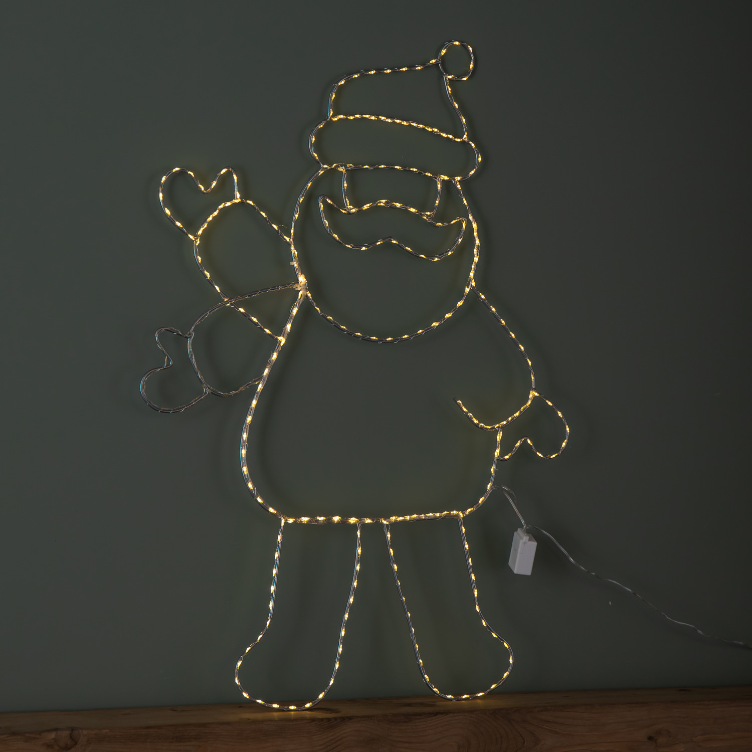 Samuel Alexander Waving Santa Christmas Silhouette with Warm White LEDs 79cm - Image 3