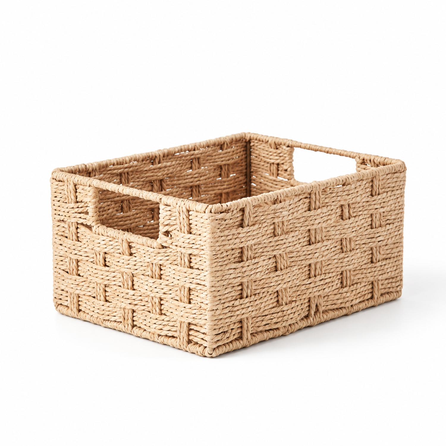 Eden & Willow Woven Wicker Storage Baskets With Handles - Natural / Small / 425G