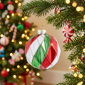 Geometric Peppermint Bauble