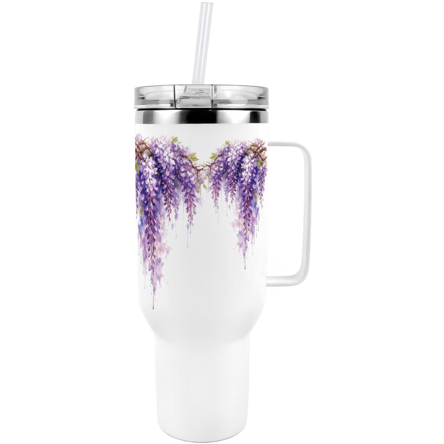 40oz Stainless Steel XL Travel Cup with Straw and Lid - Purple Wisteria - Image 2