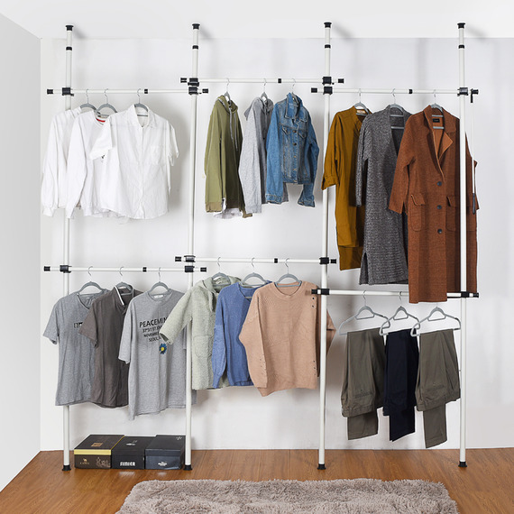 Telescopic Hanging Rail Clothes Rack Adjustable