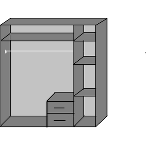 Gamma 3 Door 2 Drawer Mirror Wardrobe