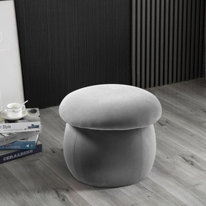 Mushroom Shaped Velvet Fabric Footstool
