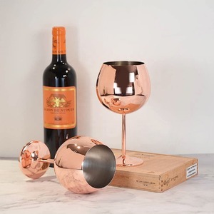 Homiu Stainless Steel Rose Gold Gin Glass 700ml 2 Pack Goblet