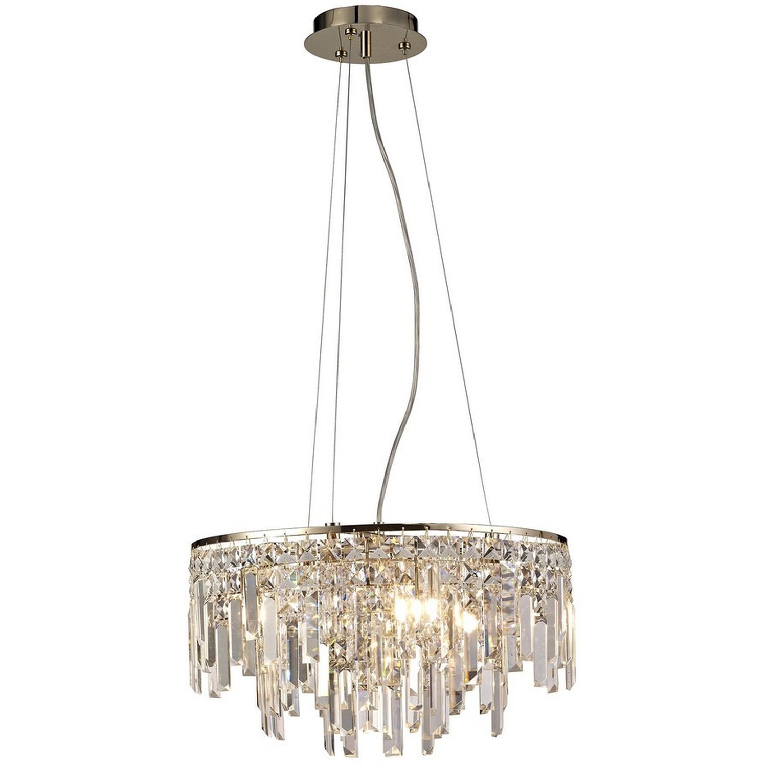 Maddison Ceiling Pendant Round 6 Light G9 Rose Gold, Crystal - Rose Gold