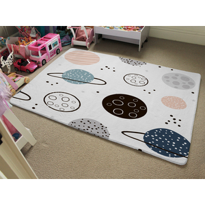 Child Hand Drawn Space Elements Designer Rug