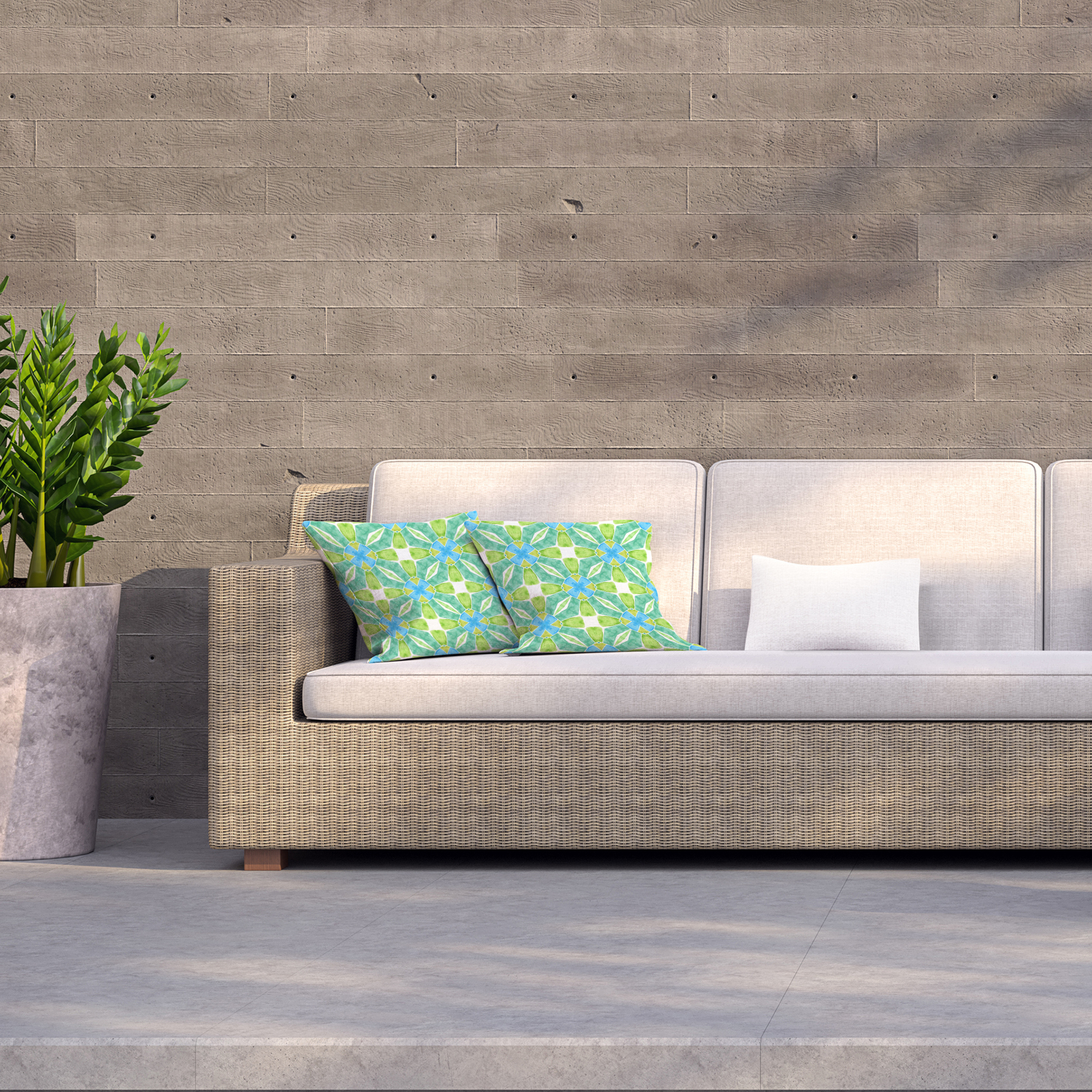 Green Optimal Boho Chic Outdoor Cushion - Green / 60cm