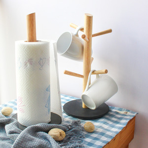 Mug Tree Kitchen & Roll Holder Stand