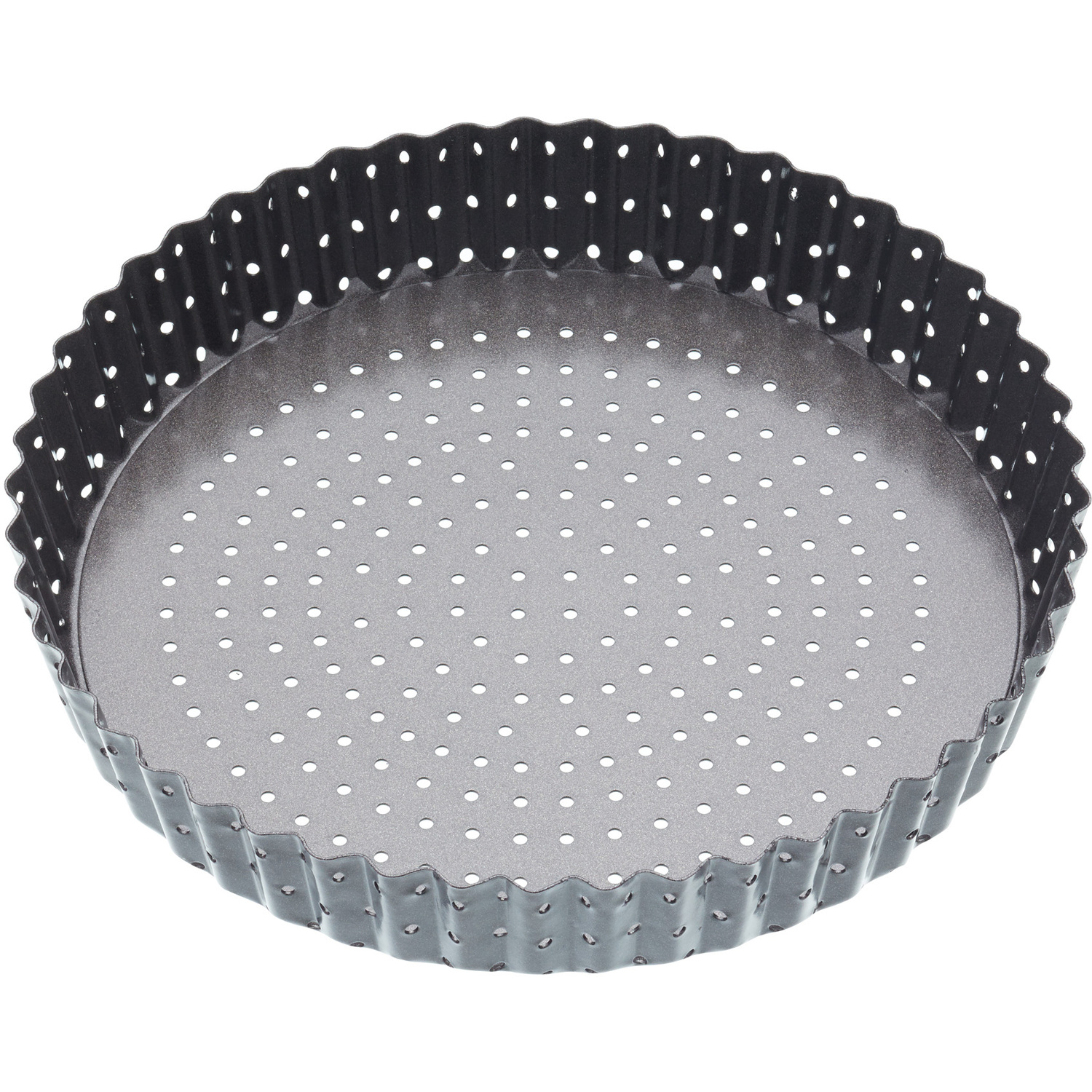 MasterClass Crusty Bake Non-stick Fluted Round 20cm Quiche Tin - Black