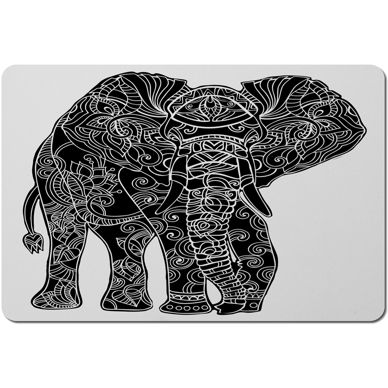 Elephant Silhouette Placemat - Black