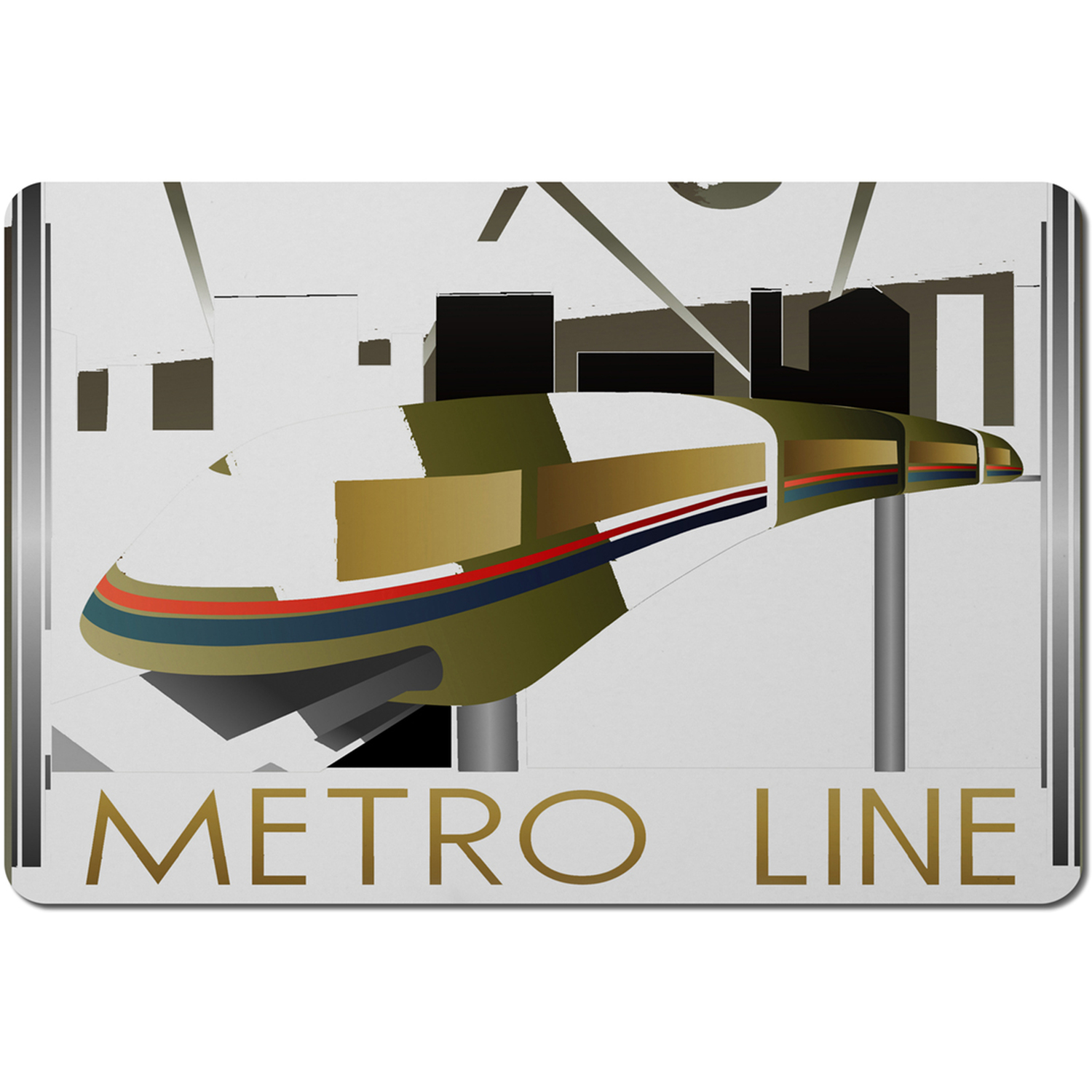 Art Deco Metro Line Placemat - Gold