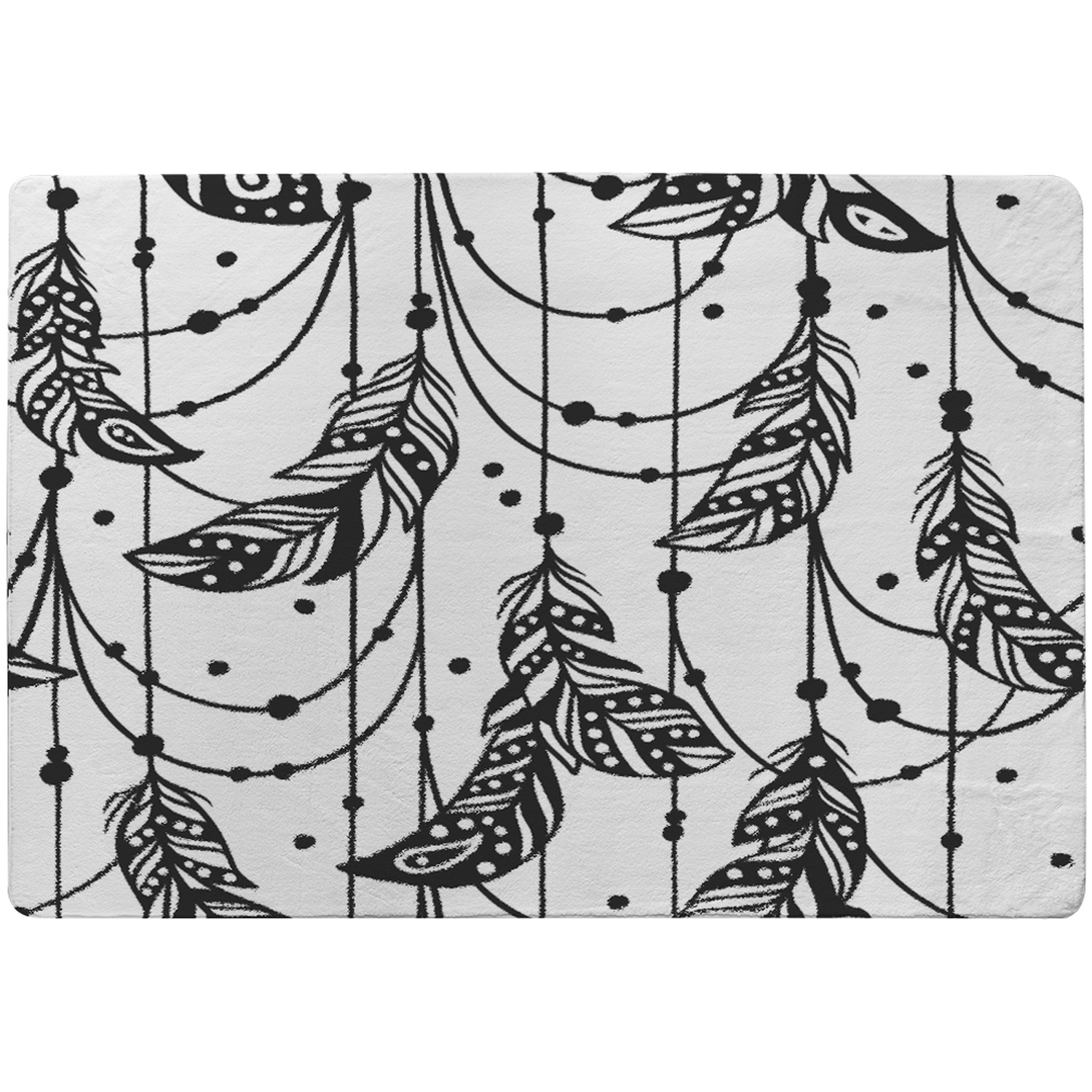 Hand Drawn Bohemian Chic Style Rug - Black / 150cm thumbnail