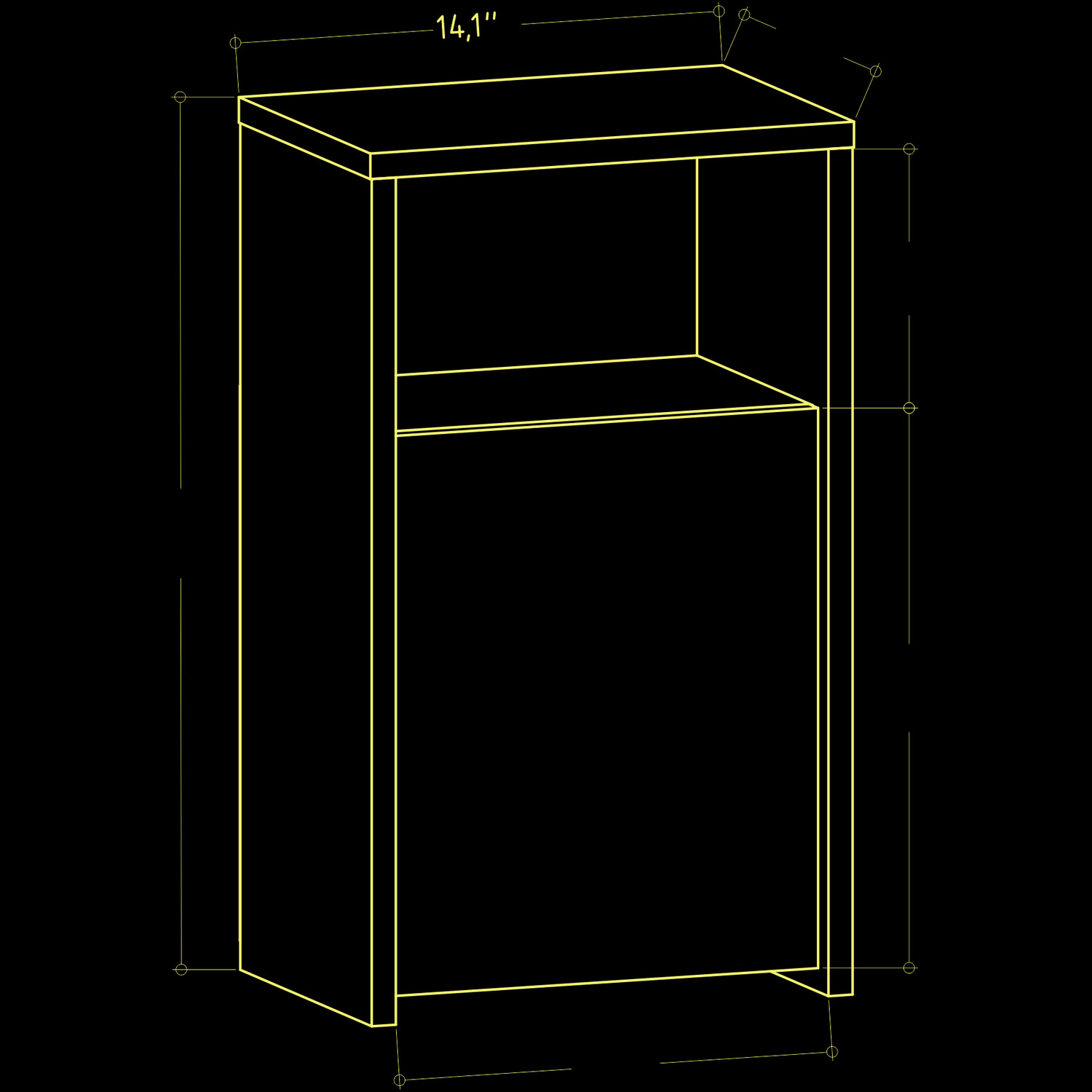Carlin Floating Bedside Table - Anthracite