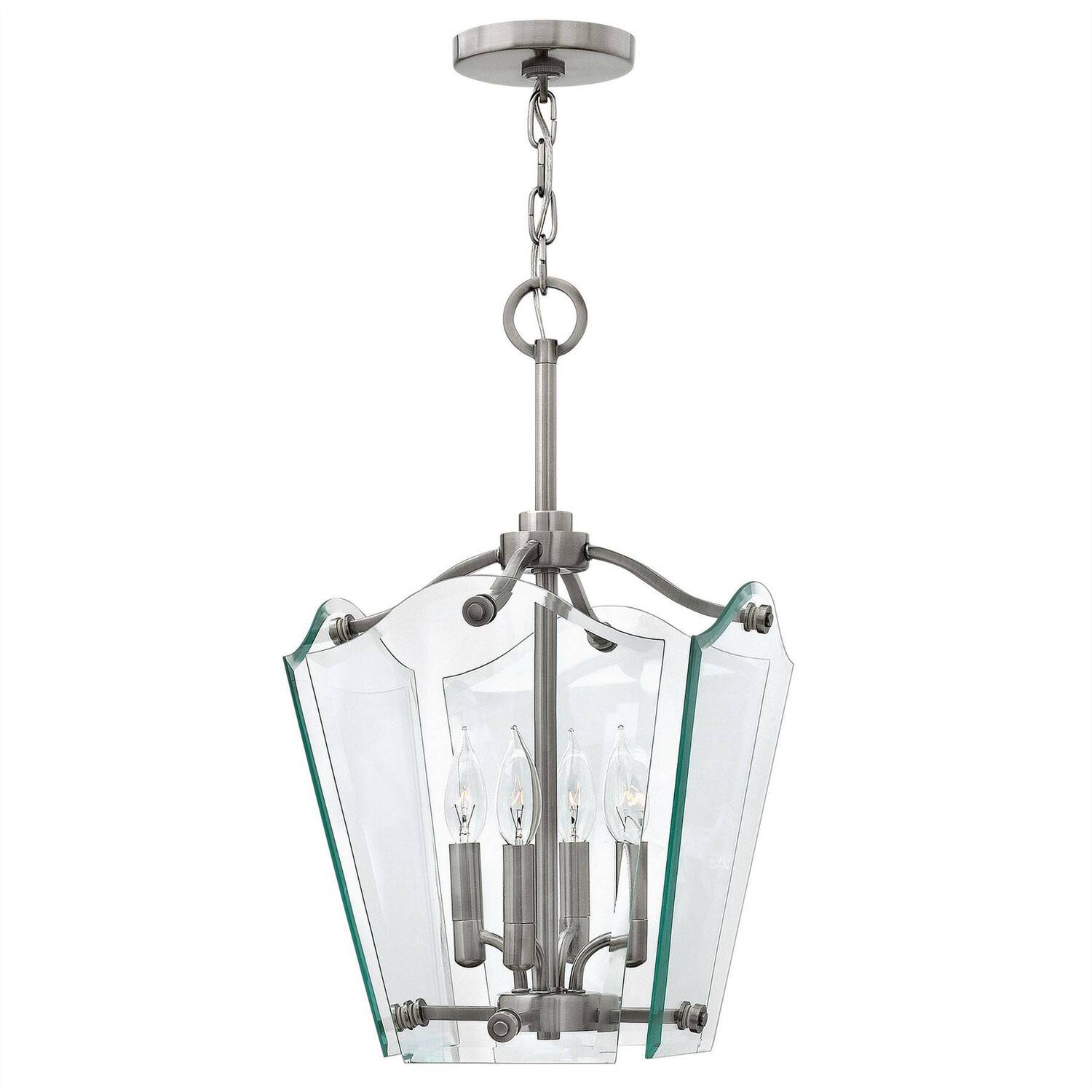 Wingate 4 Light Small Ceiling Pendant Polished Antique Nickel, E14 - Polished Antique Nickel