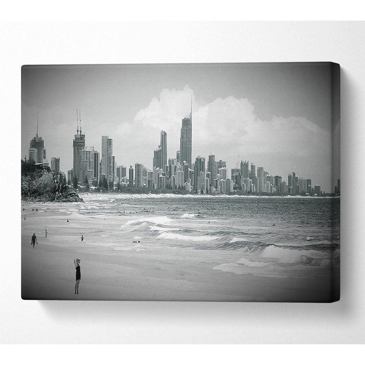 Wallart-Direct - City Beach Canvas Print Wall Art - Yellow / 101.6cm thumbnail