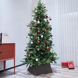 Rattan Folding Christmas Tree Skirt - Brown