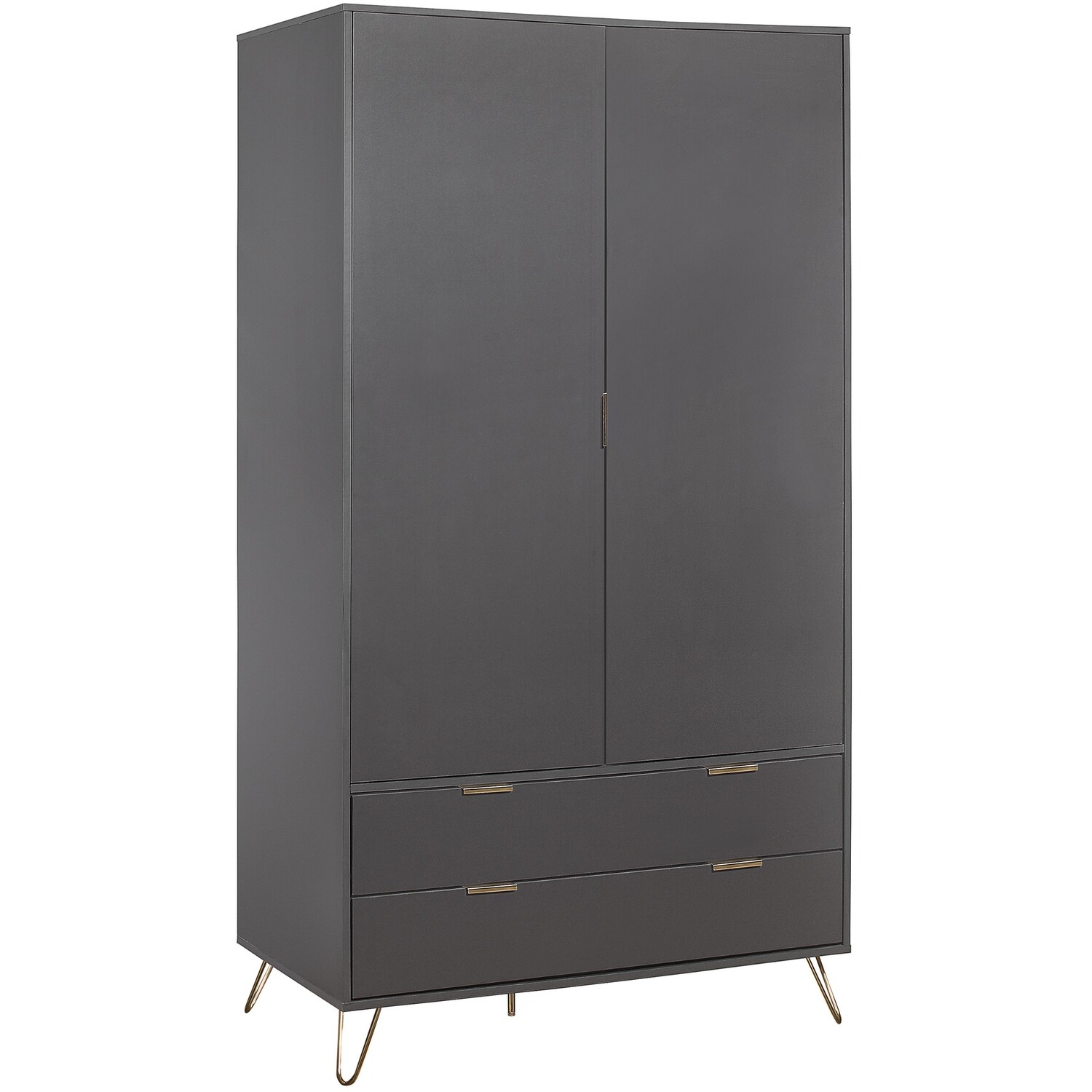 Birlea - Arlo 2 Door 2 Drawer Wardrobe - Charcoal thumbnail