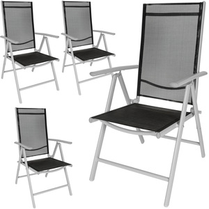 Set of 4 Folding Aluminium Garden Chairs