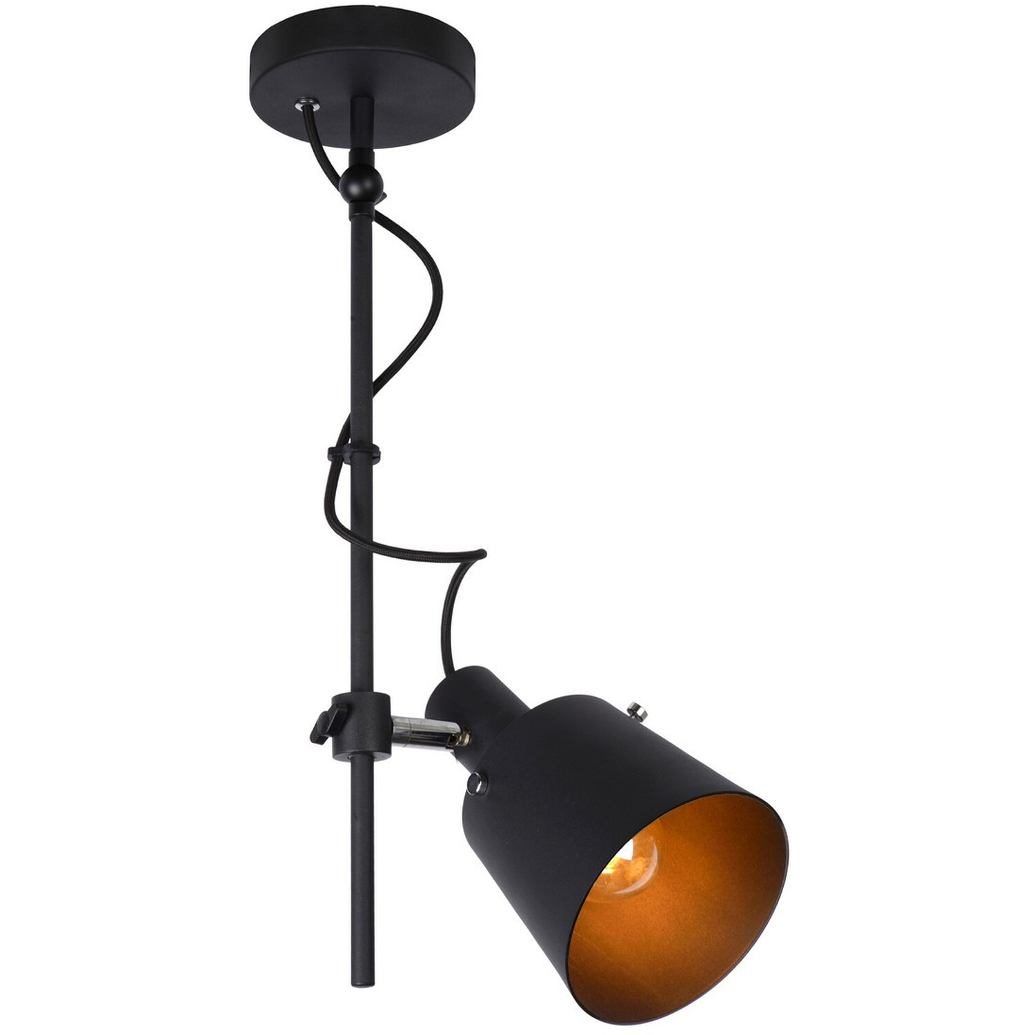 Quinny Modern Tall Ceiling Spotlight Black - Black thumbnail