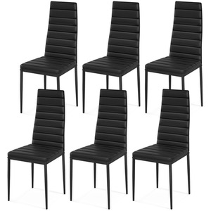 Set of 6 PVC Leather Dining Chairs