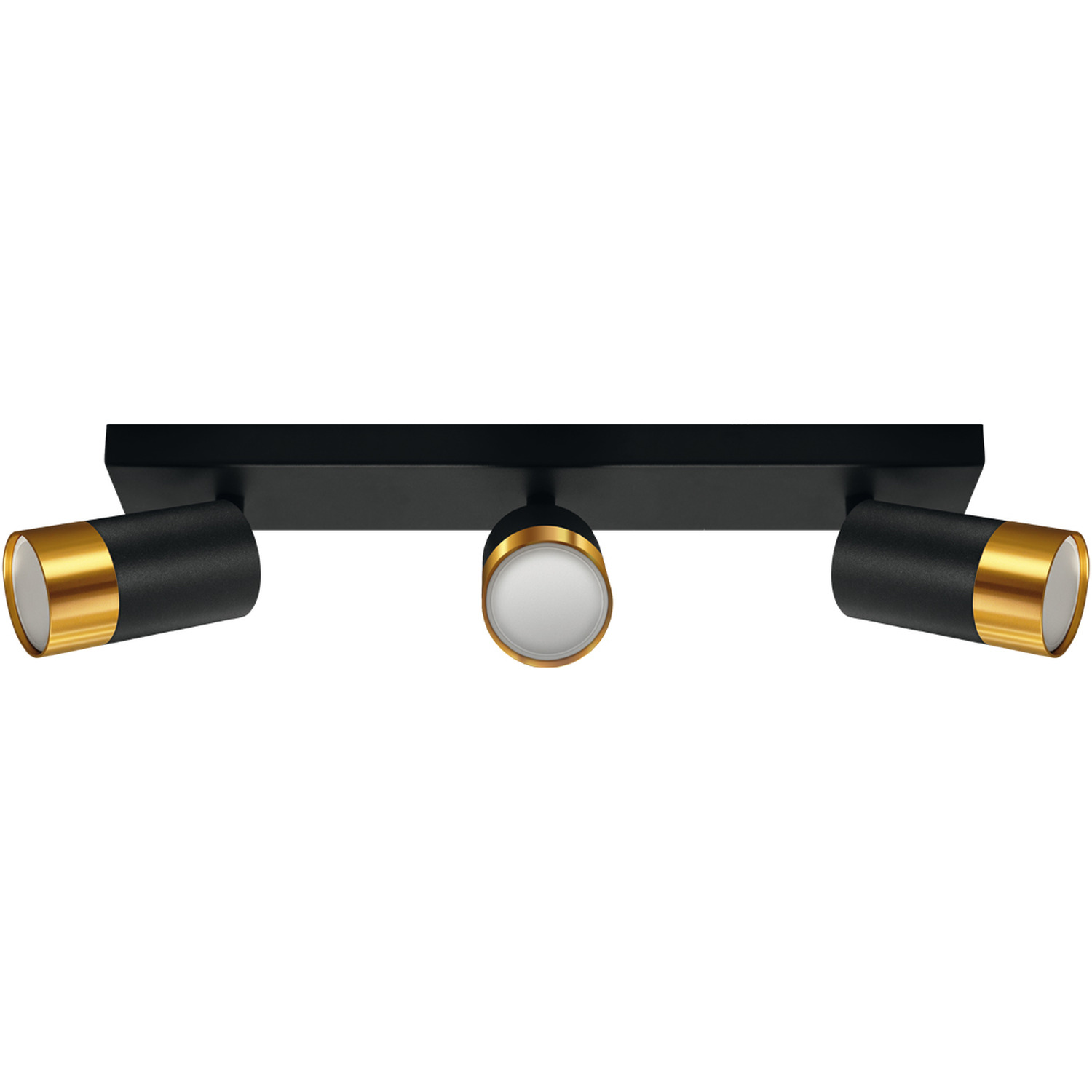 Cgc Puzon Adjustable Triple Three Head Ceiling Spotlight Bar Light - Black