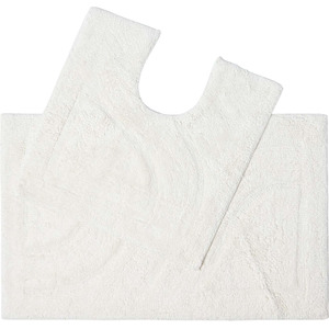 Cream Luxury Reversible Cotton Bath Mat Set shot 4226113