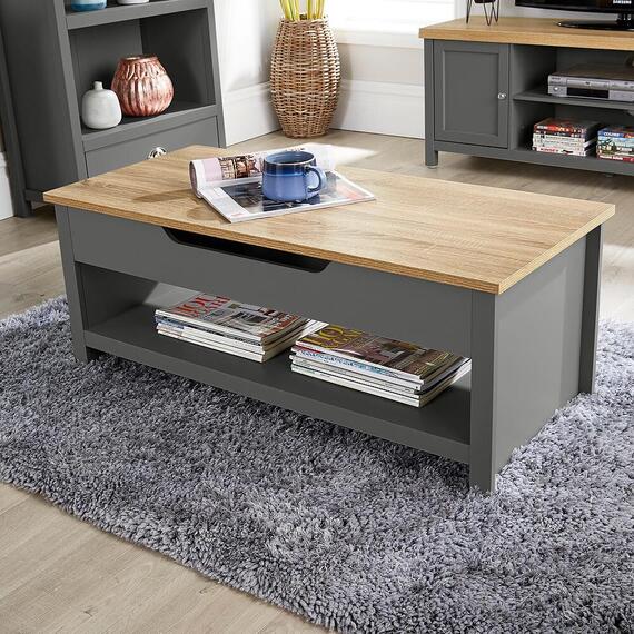 Home Source Avon 1 Drawer Lift-Up Coffee Table Storage Unit