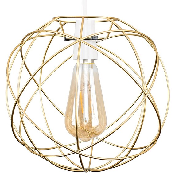 Retro Style Gold Metal Basket Cage Ceiling Pendant Light Shade