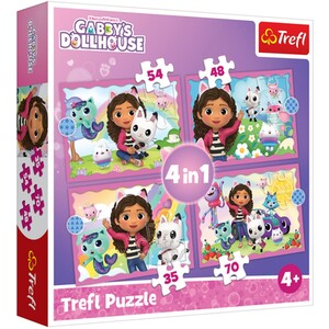 TREFL 4 in1 Gabby's Dollhouse Adventures Puzzles